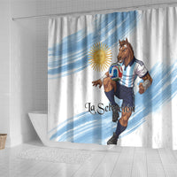 Argentina Football Shower Curtain La Seleccion Horse - Sun Of May