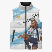 Personalized Argentina Football Sleeveless Puffer Jacket La Seleccion Horse - Sun Of May