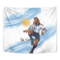 Argentina Football Tapestry La Seleccion Horse - Sun Of May