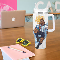 Personalized Argentina Football Tumbler With Handle La Seleccion Horse - Sun Of May