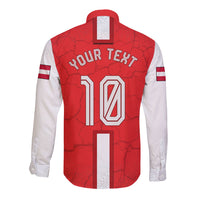 Personalized Austria Football Long Sleeve Button Shirt Unsere Burschen Eagle Mascot