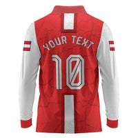 Personalized Austria Football Long Sleeve Polo Shirt Unsere Burschen Eagle Mascot