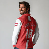 Personalized Austria Football Long Sleeve Polo Shirt Unsere Burschen Eagle Mascot