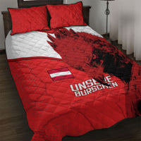 Austria Football Quilt Bed Set Unsere Burschen Eagle Mascot