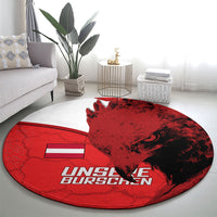 Austria Football Round Carpet Unsere Burschen Eagle Mascot