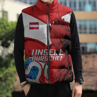 Personalized Austria Football Sleeveless Puffer Jacket Unsere Burschen Eagle Mascot
