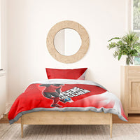 Austria Football Unsere Burschen Bedding Set Eagle Mascot Patriotic Wave Grunge