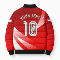 Personalized Austria Football Unsere Burschen Bomber Puffer Jacket Eagle Mascot Patriotic Wave Grunge