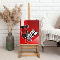 Austria Football Unsere Burschen Canvas Wall Art Eagle Mascot Patriotic Wave Grunge
