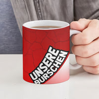 Austria Football Unsere Burschen Ceramic Mug Eagle Mascot Patriotic Wave Grunge
