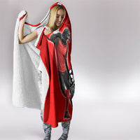 Austria Football Unsere Burschen Hooded Blanket Eagle Mascot Patriotic Wave Grunge