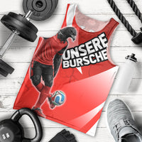 Personalized Austria Football Unsere Burschen Men Tank Top Eagle Mascot Patriotic Wave Grunge