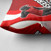 Austria Football Unsere Burschen Pillow Cover Eagle Mascot Patriotic Wave Grunge