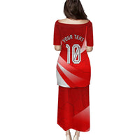Personalized Austria Football Unsere Burschen Puletasi Eagle Mascot Patriotic Wave Grunge