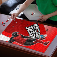 Austria Football Unsere Burschen Puzzle Eagle Mascot Patriotic Wave Grunge
