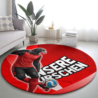 Austria Football Unsere Burschen Round Carpet Eagle Mascot Patriotic Wave Grunge