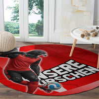 Austria Football Unsere Burschen Round Carpet Eagle Mascot Patriotic Wave Grunge
