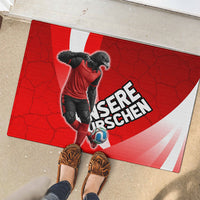 Austria Football Unsere Burschen Rubber Doormat Eagle Mascot Patriotic Wave Grunge
