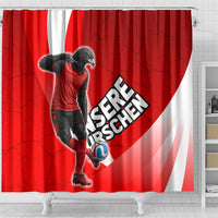Austria Football Unsere Burschen Shower Curtain Eagle Mascot Patriotic Wave Grunge