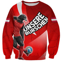 Personalized Austria Football Unsere Burschen Sweatshirt Eagle Mascot Patriotic Wave Grunge