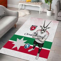Jordan Football Area Rug The Chivalrous Ones Oryx Mascot Patriotic Halftone Dot
