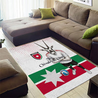 Jordan Football Area Rug The Chivalrous Ones Oryx Mascot Patriotic Halftone Dot