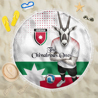 Jordan Football Beach Blanket The Chivalrous Ones Oryx Mascot Patriotic Halftone Dot