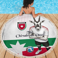 Jordan Football Beach Blanket The Chivalrous Ones Oryx Mascot Patriotic Halftone Dot
