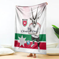 Jordan Football Blanket The Chivalrous Ones Oryx Mascot Patriotic Halftone Dot