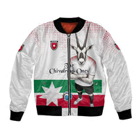 Personalized Jordan Football Bomber Jacket The Chivalrous Ones Oryx Mascot Patriotic Halftone Dot