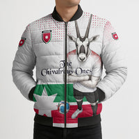 Personalized Jordan Football Bomber Puffer Jacket The Chivalrous Ones Oryx Mascot Patriotic Halftone Dot