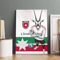 Jordan Football Canvas Wall Art The Chivalrous Ones Oryx Mascot Patriotic Halftone Dot