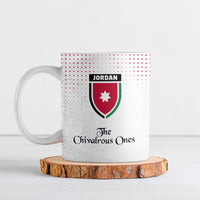 Jordan Football Ceramic Mug The Chivalrous Ones Oryx Mascot Patriotic Halftone Dot