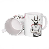 Jordan Football Ceramic Mug The Chivalrous Ones Oryx Mascot Patriotic Halftone Dot