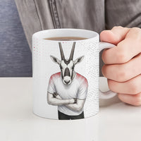 Jordan Football Ceramic Mug The Chivalrous Ones Oryx Mascot Patriotic Halftone Dot