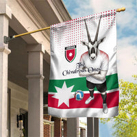 Jordan Football Garden Flag The Chivalrous Ones Oryx Mascot Patriotic Halftone Dot