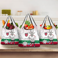 Jordan Football Grocery Bag The Chivalrous Ones Oryx Mascot Patriotic Halftone Dot