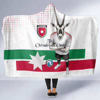 Jordan Football Hooded Blanket The Chivalrous Ones Oryx Mascot Patriotic Halftone Dot
