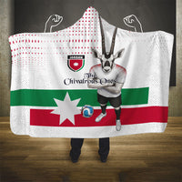Jordan Football Hooded Blanket The Chivalrous Ones Oryx Mascot Patriotic Halftone Dot