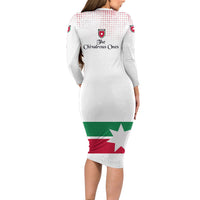 Jordan Football Long Sleeve Bodycon Dress The Chivalrous Ones Oryx Mascot Patriotic Halftone Dot