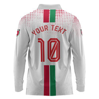 Personalized Jordan Football Long Sleeve Polo Shirt The Chivalrous Ones Oryx Mascot Patriotic Halftone Dot