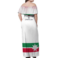 Jordan Football Off Shoulder Maxi Dress The Chivalrous Ones Oryx Mascot Patriotic Halftone Dot