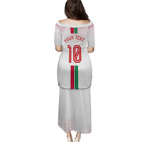 Personalized Jordan Football Puletasi The Chivalrous Ones Oryx Mascot Patriotic Halftone Dot