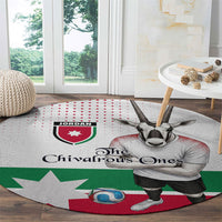 Jordan Football Round Carpet The Chivalrous Ones Oryx Mascot Patriotic Halftone Dot