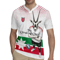 Personalized Jordan Football Rugby Jersey The Chivalrous Ones Oryx Mascot Patriotic Halftone Dot