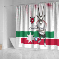 Jordan Football Shower Curtain The Chivalrous Ones Oryx Mascot Patriotic Halftone Dot