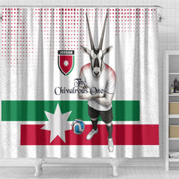 Jordan Football Shower Curtain The Chivalrous Ones Oryx Mascot Patriotic Halftone Dot