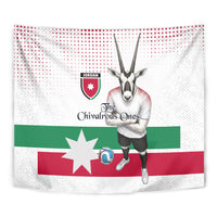 Jordan Football Tapestry The Chivalrous Ones Oryx Mascot Patriotic Halftone Dot