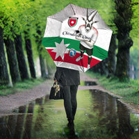 Jordan Football Umbrella The Chivalrous Ones Oryx Mascot Patriotic Halftone Dot
