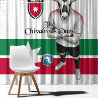 Jordan Football Window Curtain The Chivalrous Ones Oryx Mascot Patriotic Halftone Dot